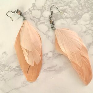 Charlotte Russe Pink/peach feather earrings